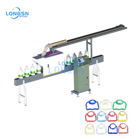 Máquina de inserção de anel com alça de gargalo de garrafa semiautomática