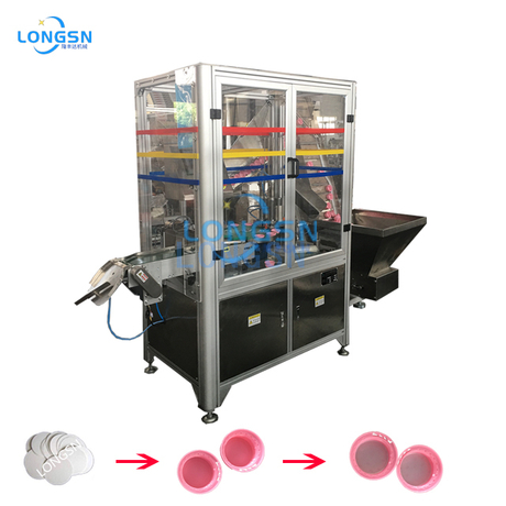 Máquina automática de inserção de enchimento de enchimento de folha/tampa de garrafa